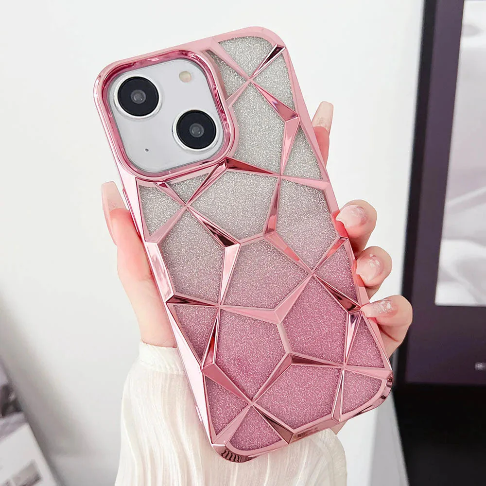 LuxuryKase LK079 Geometric Shape Diamond Mesh Pattern Case Cover for iPhone - Image 13
