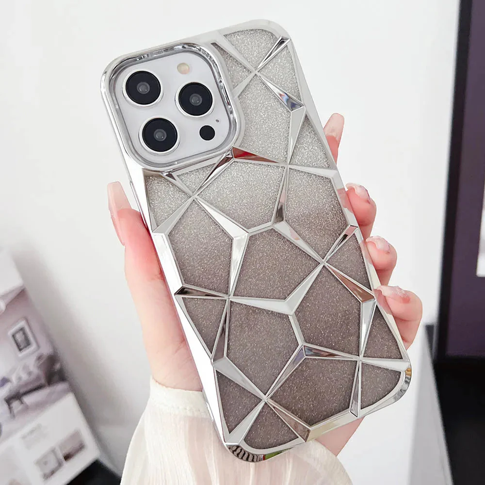 LuxuryKase LK079 Geometric Shape Diamond Mesh Pattern Case Cover for iPhone - Image 18