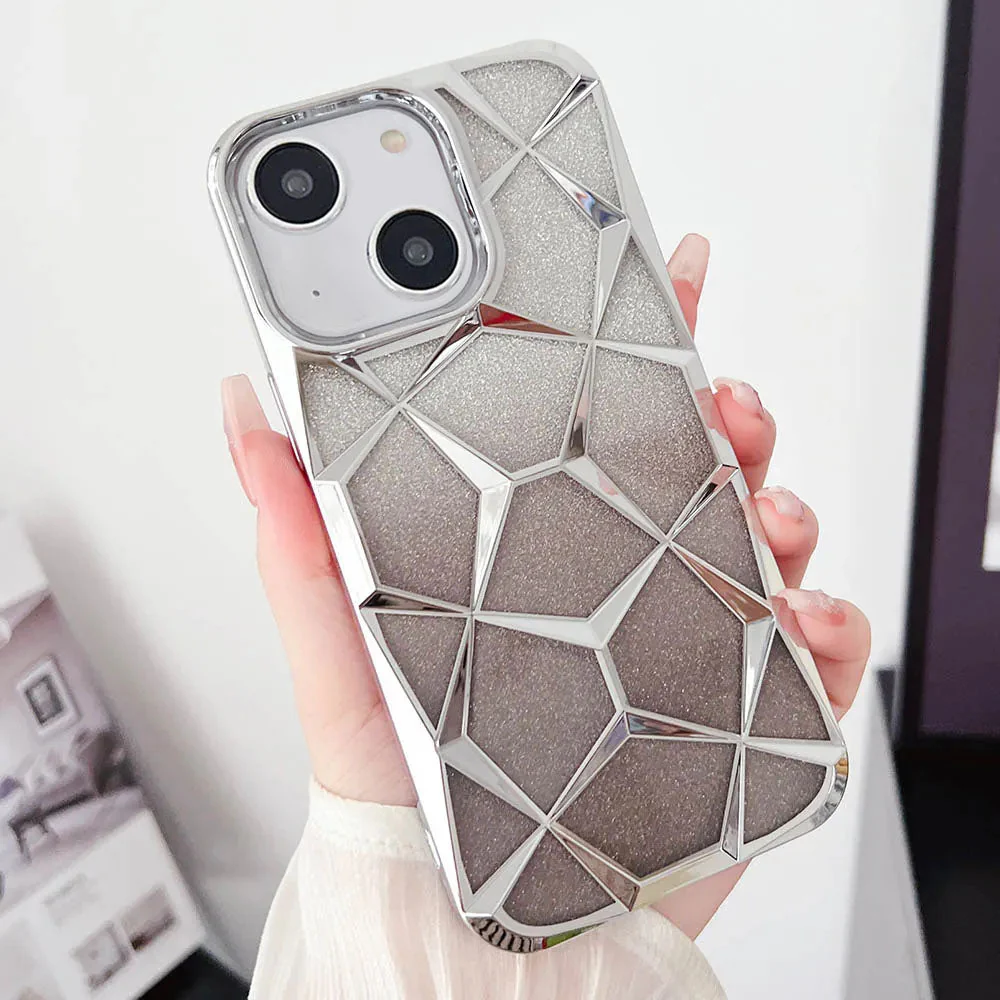 LuxuryKase LK079 Geometric Shape Diamond Mesh Pattern Case Cover for iPhone - Image 19