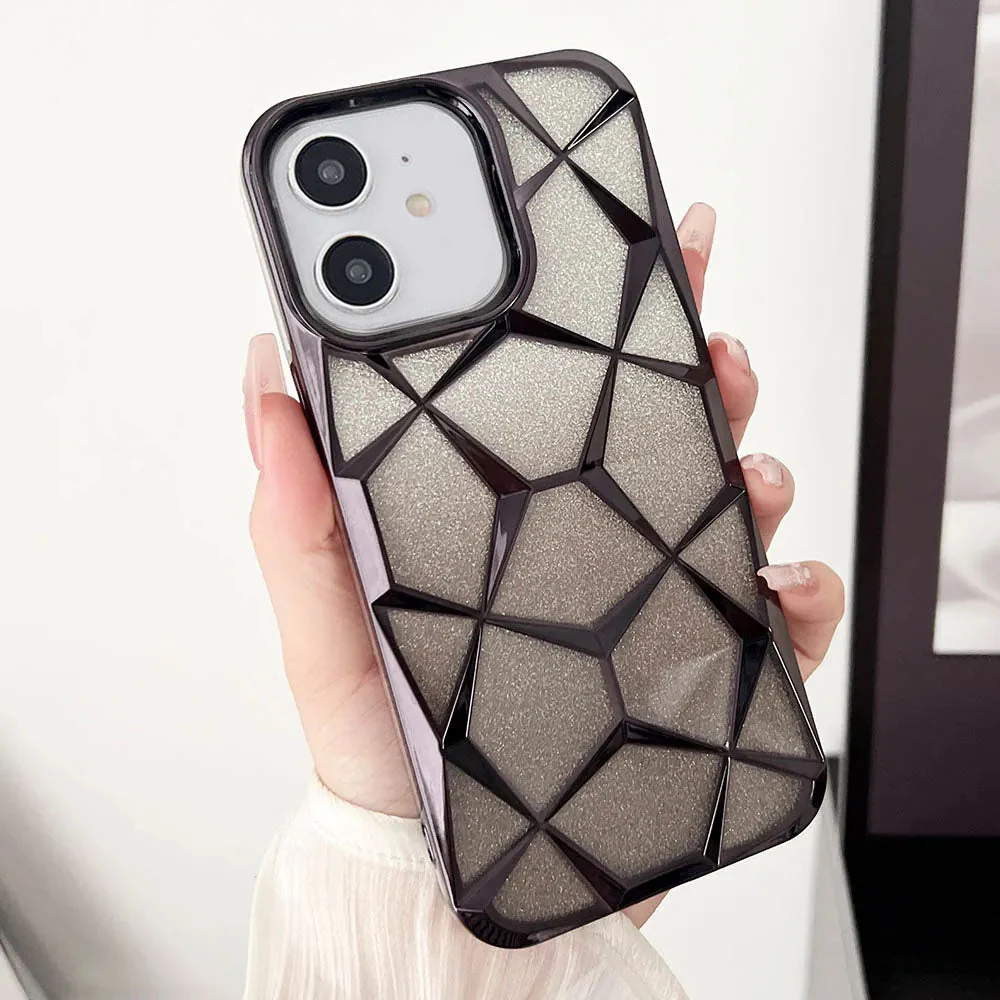 LuxuryKase LK079 Geometric Shape Diamond Mesh Pattern Case Cover for iPhone - Image 2