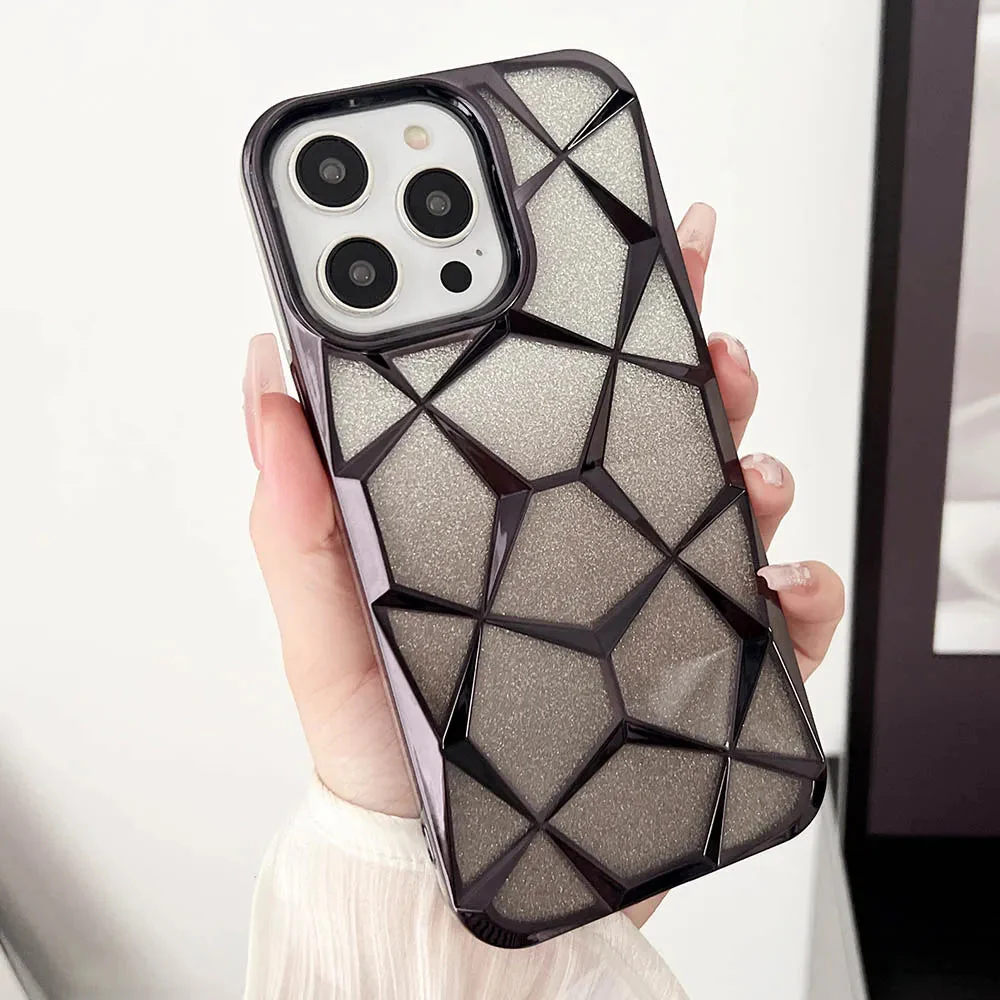 LuxuryKase LK079 Geometric Shape Diamond Mesh Pattern Case Cover for iPhone - Image 3