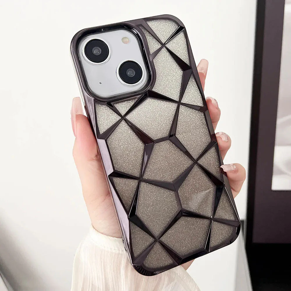 LuxuryKase LK079 Geometric Shape Diamond Mesh Pattern Case Cover for iPhone - Image 4