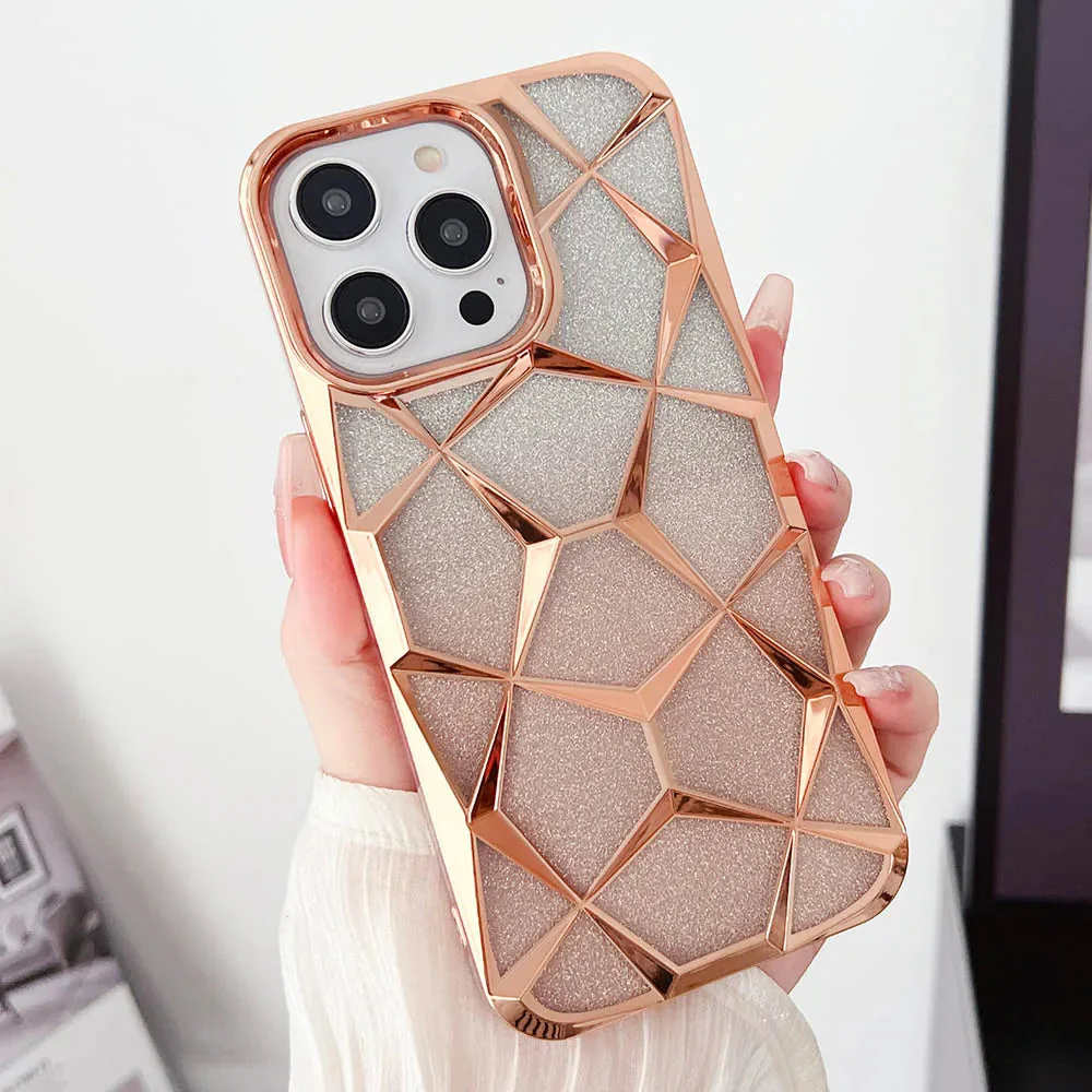 LuxuryKase LK079 Geometric Shape Diamond Mesh Pattern Case Cover for iPhone - Image 6