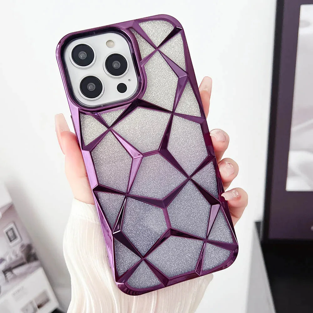 LuxuryKase LK079 Geometric Shape Diamond Mesh Pattern Case Cover for iPhone - Image 9