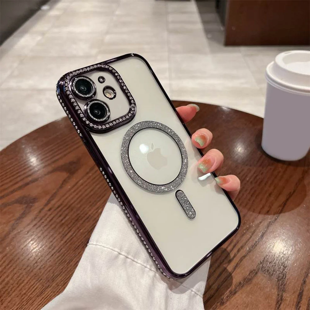 LuxuryKase LK082 Glitter Diamond Wireless Charging Magnetic Mag-safe Case for iPhone - Image 8