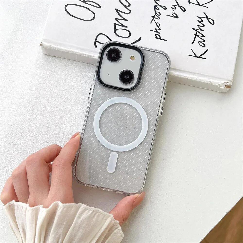 LuxuryKase LK085 Beehive Texture Magnetic Mag-Safe Wireless Charging Case Cover For iPhone - Image 10