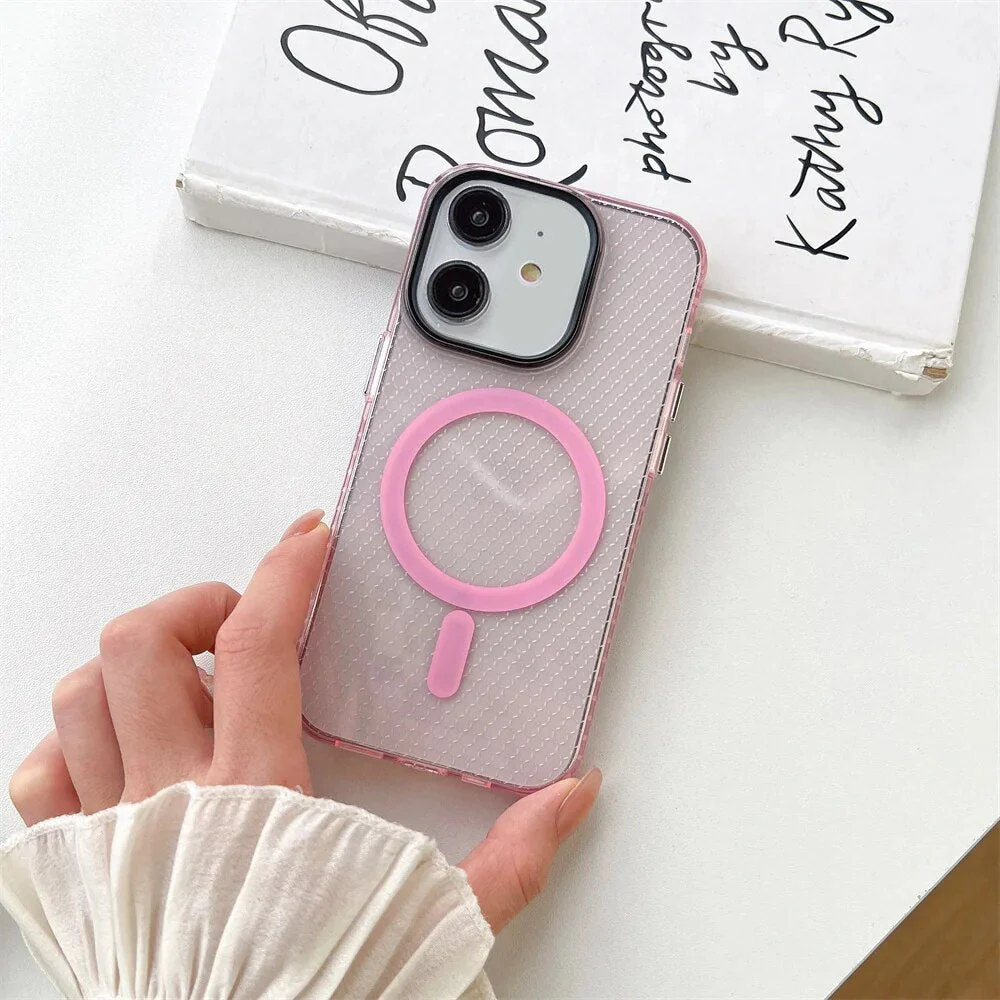 LuxuryKase LK085 Beehive Texture Magnetic Mag-Safe Wireless Charging Case Cover For iPhone - Image 11