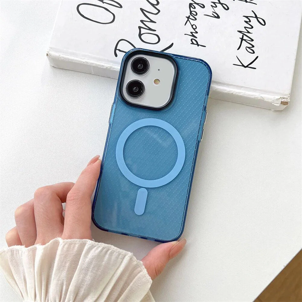 LuxuryKase LK085 Beehive Texture Magnetic Mag-Safe Wireless Charging Case Cover For iPhone - Image 5