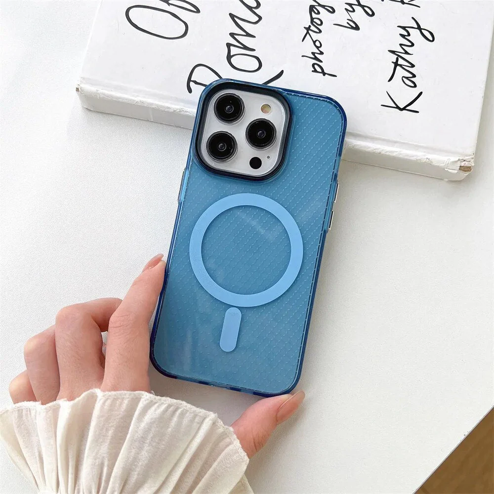 LuxuryKase LK085 Beehive Texture Magnetic Mag-Safe Wireless Charging Case Cover For iPhone - Image 6