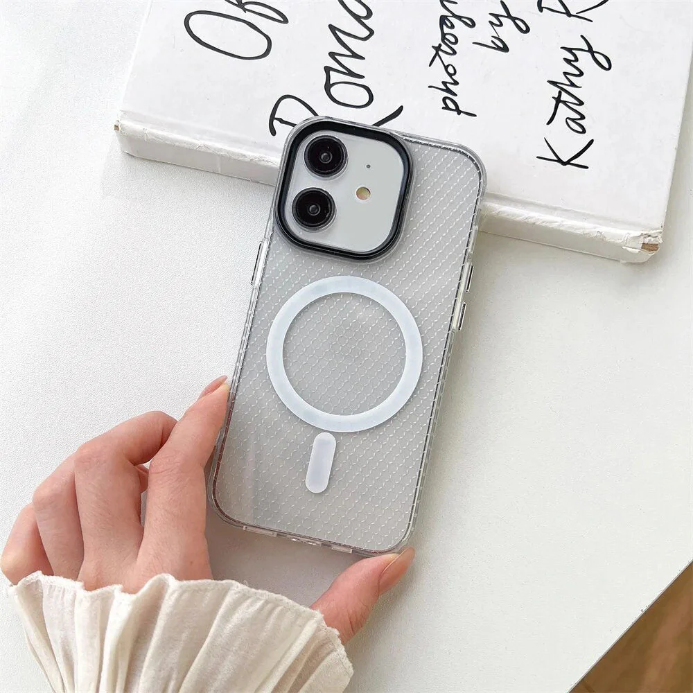 LuxuryKase LK085 Beehive Texture Magnetic Mag-Safe Wireless Charging Case Cover For iPhone - Image 8
