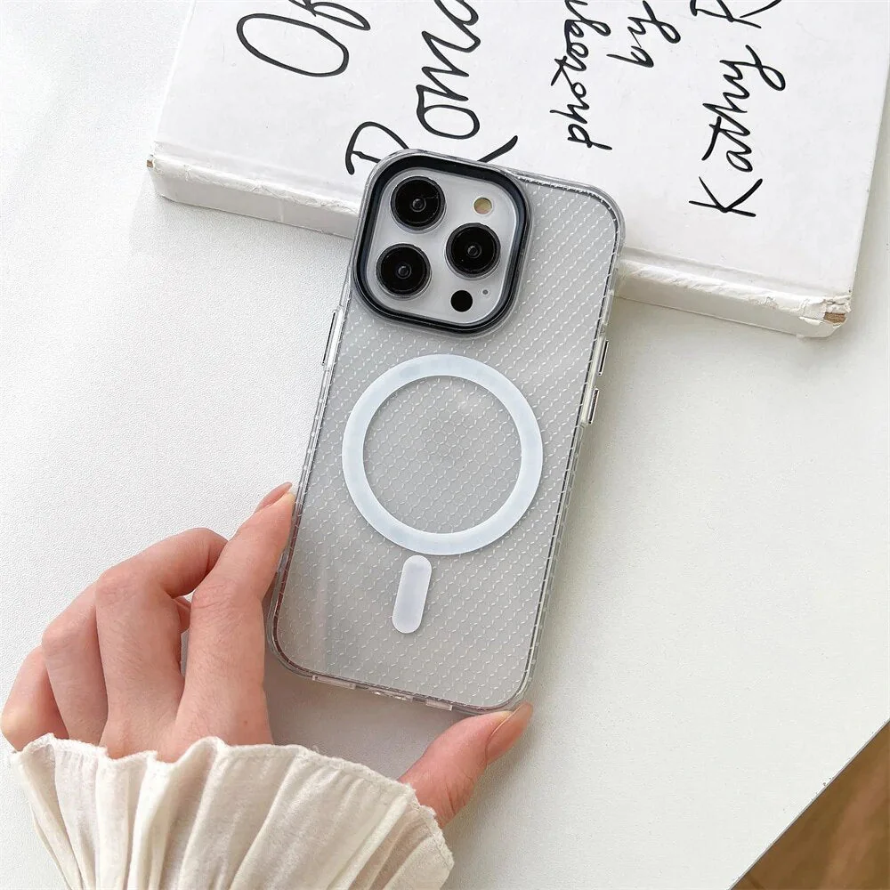 LuxuryKase LK085 Beehive Texture Magnetic Mag-Safe Wireless Charging Case Cover For iPhone - Image 9