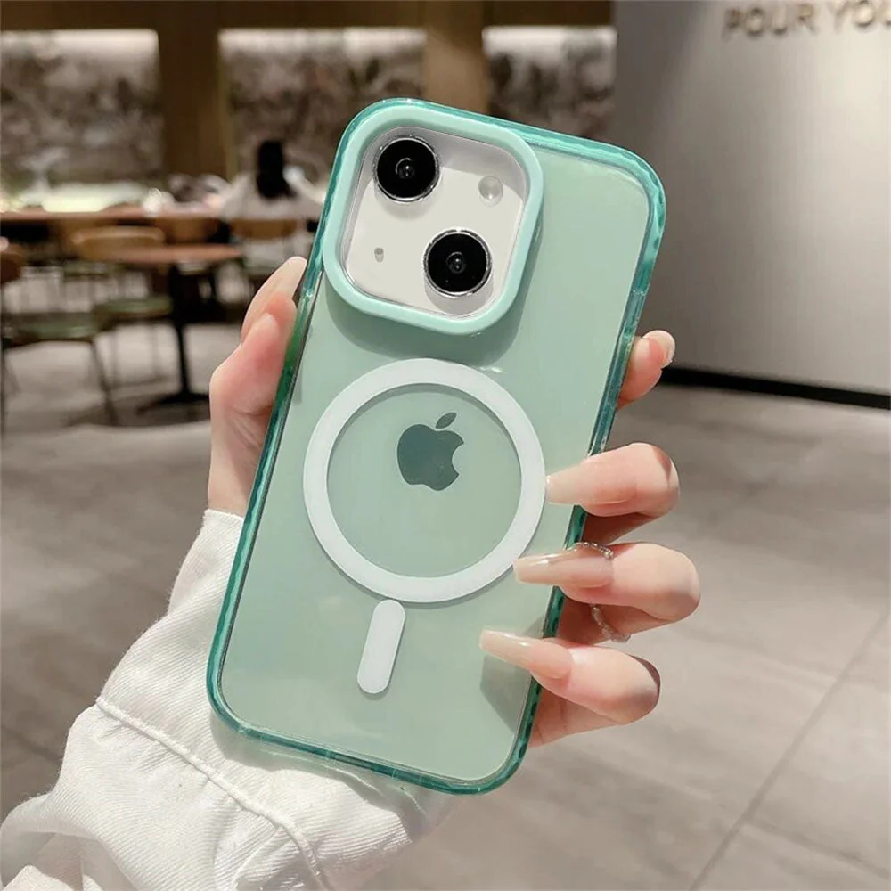 LuxuryKase LK087 Clear Fluorescent Magnetic Mag-safe Wireless Charging Bumper Case for iPhone - Image 10