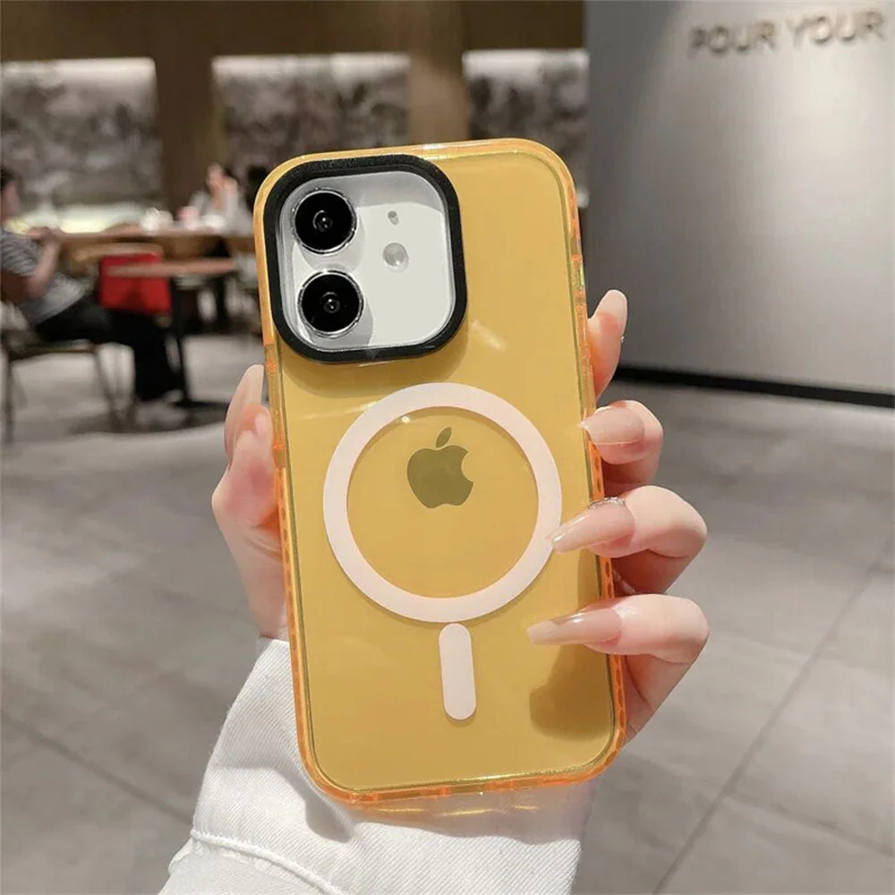 LuxuryKase LK087 Clear Fluorescent Magnetic Mag-safe Wireless Charging Bumper Case for iPhone - Image 11