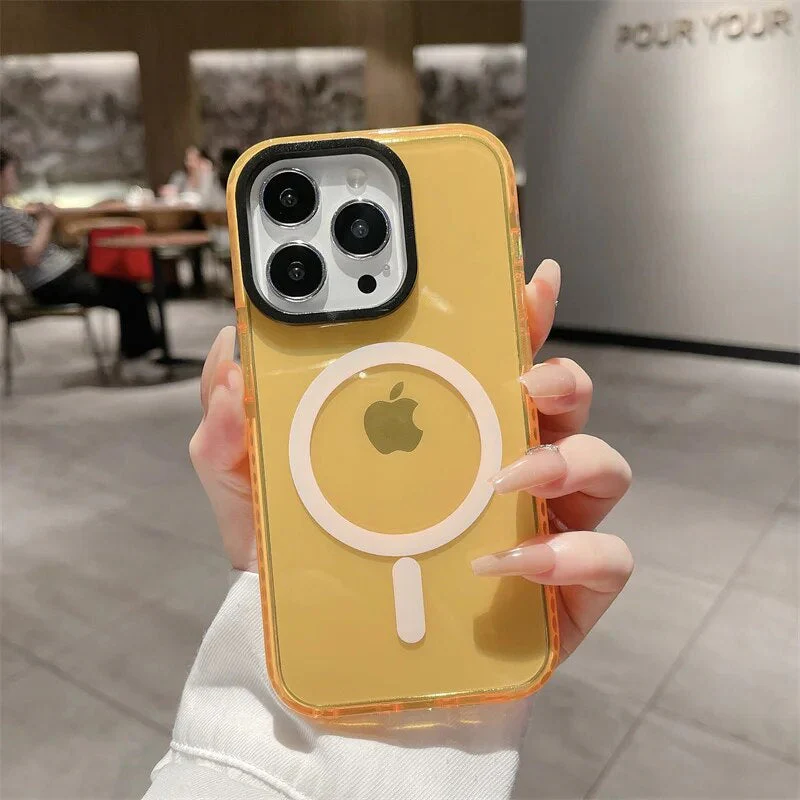 LuxuryKase LK087 Clear Fluorescent Magnetic Mag-safe Wireless Charging Bumper Case for iPhone - Image 12