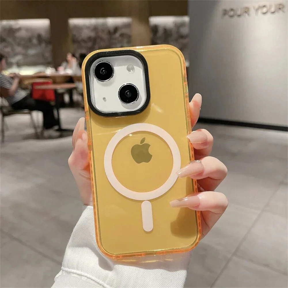 LuxuryKase LK087 Clear Fluorescent Magnetic Mag-safe Wireless Charging Bumper Case for iPhone - Image 13