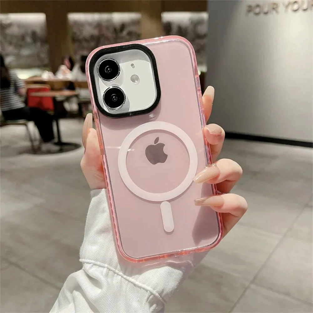 LuxuryKase LK087 Clear Fluorescent Magnetic Mag-safe Wireless Charging Bumper Case for iPhone - Image 17