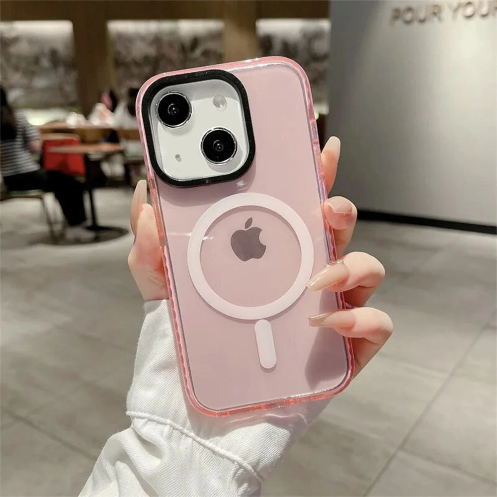 LuxuryKase LK087 Clear Fluorescent Magnetic Mag-safe Wireless Charging Bumper Case for iPhone - Image 19