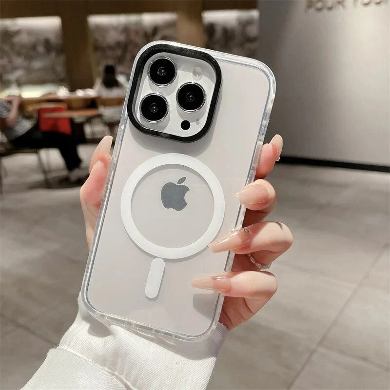 LuxuryKase LK087 Clear Fluorescent Magnetic Mag-safe Wireless Charging Bumper Case for iPhone - Image 21