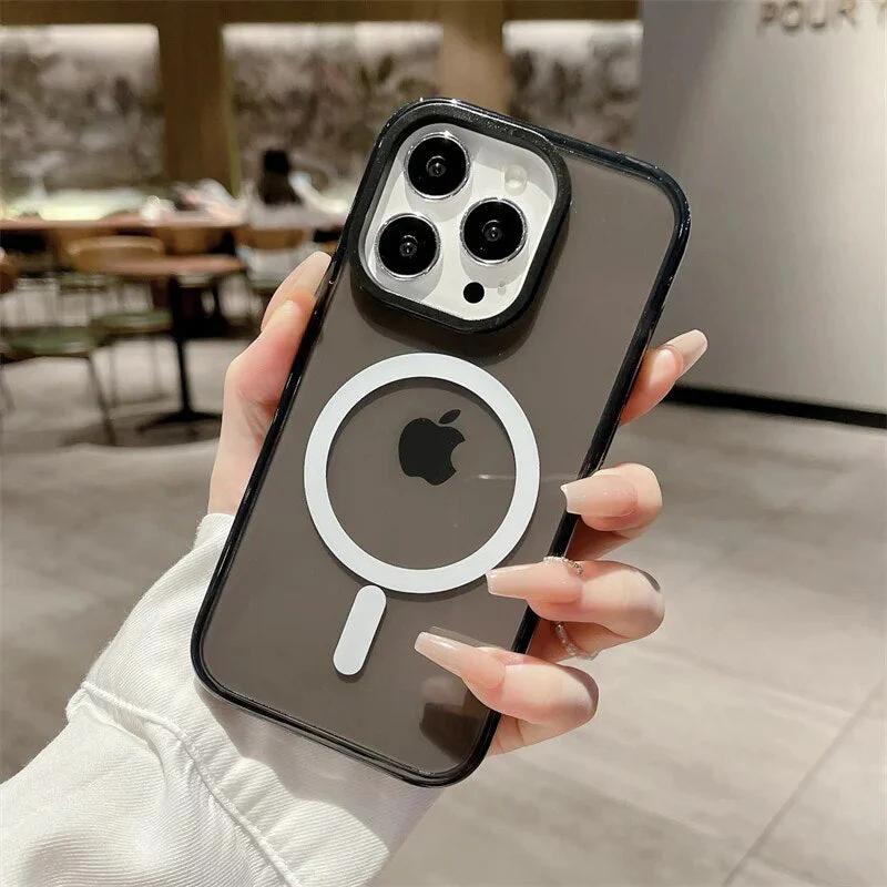 LuxuryKase LK087 Clear Fluorescent Magnetic Mag-safe Wireless Charging Bumper Case for iPhone - Image 3