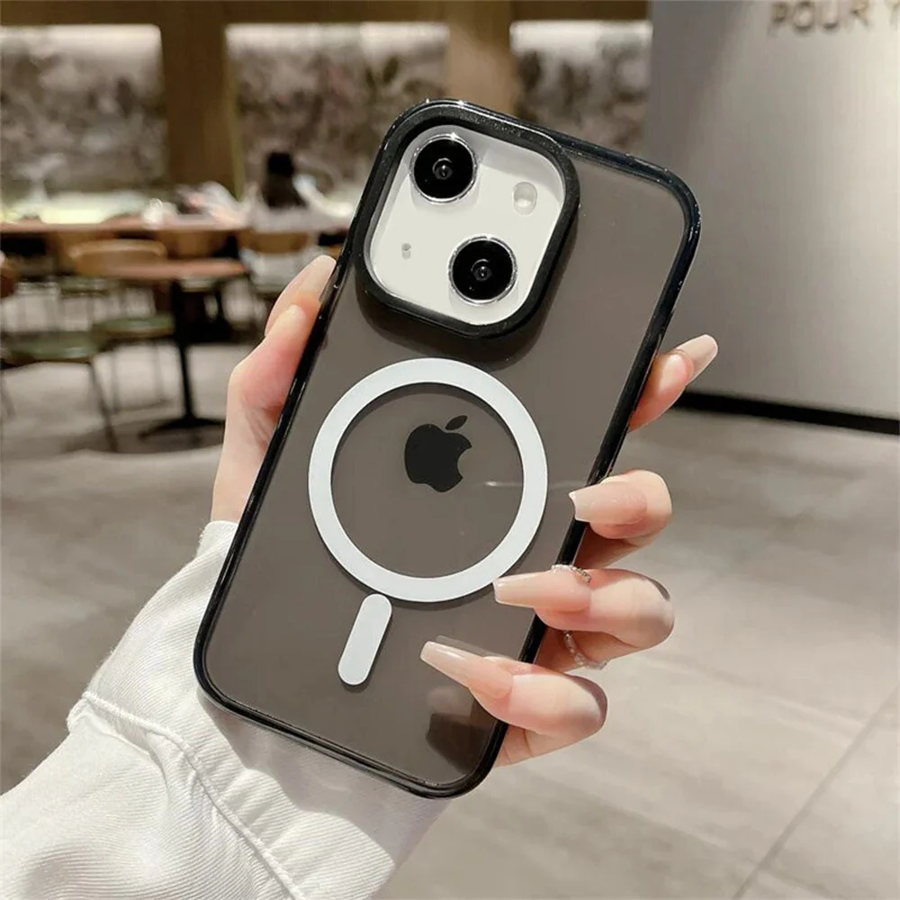 LuxuryKase LK087 Clear Fluorescent Magnetic Mag-safe Wireless Charging Bumper Case for iPhone - Image 4