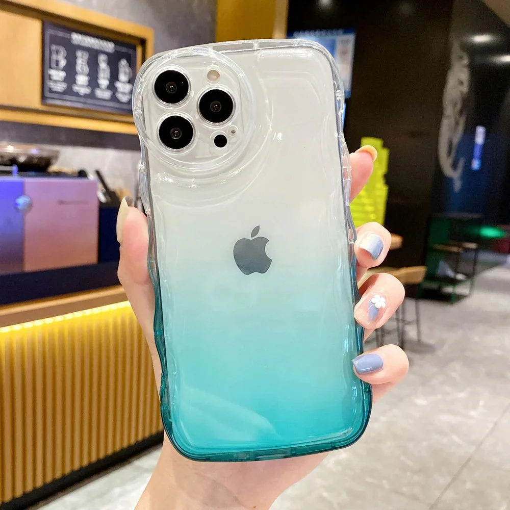 LuxuryKase LK095 Gradient Wave Edge Pattern Soft Case Cover For iPhone - Image 6