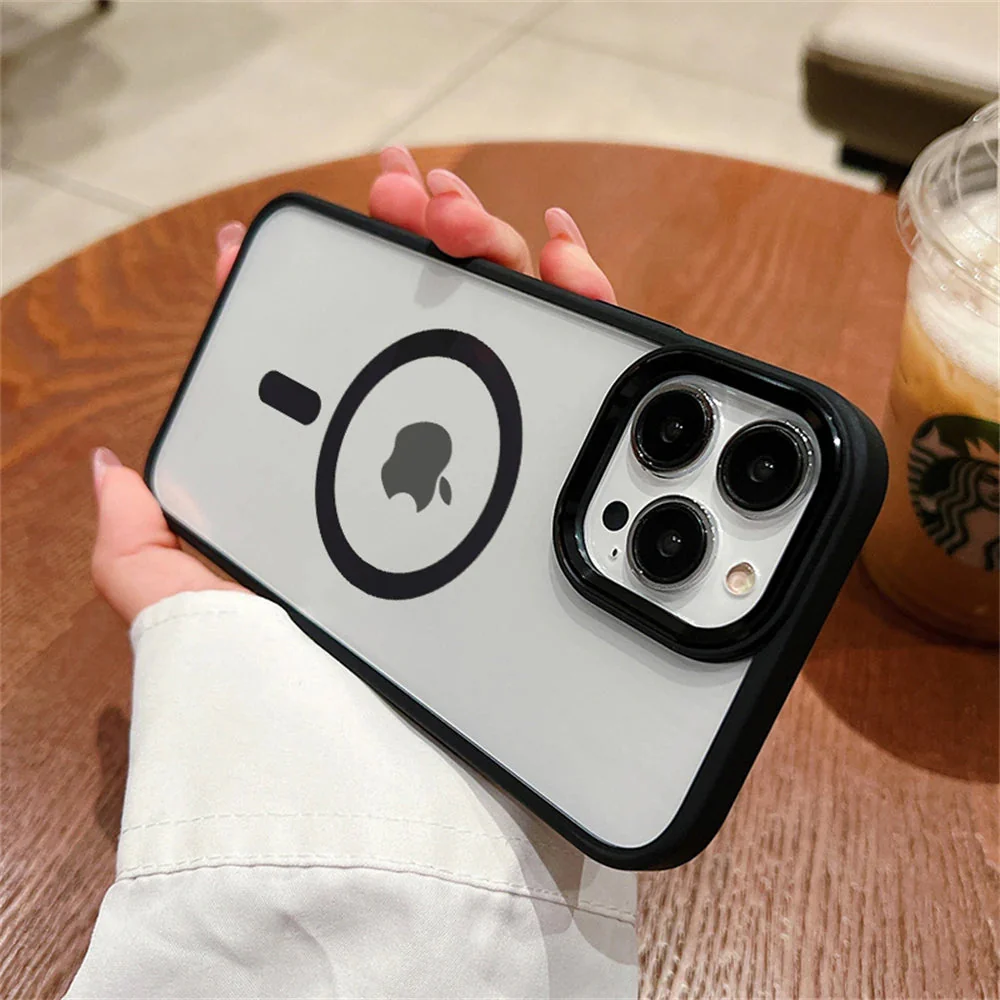 LuxuryKase LK096 Mag-Safe Magnetic Wireless Charging Lens Protector Case Cover for iPhone - Image 3