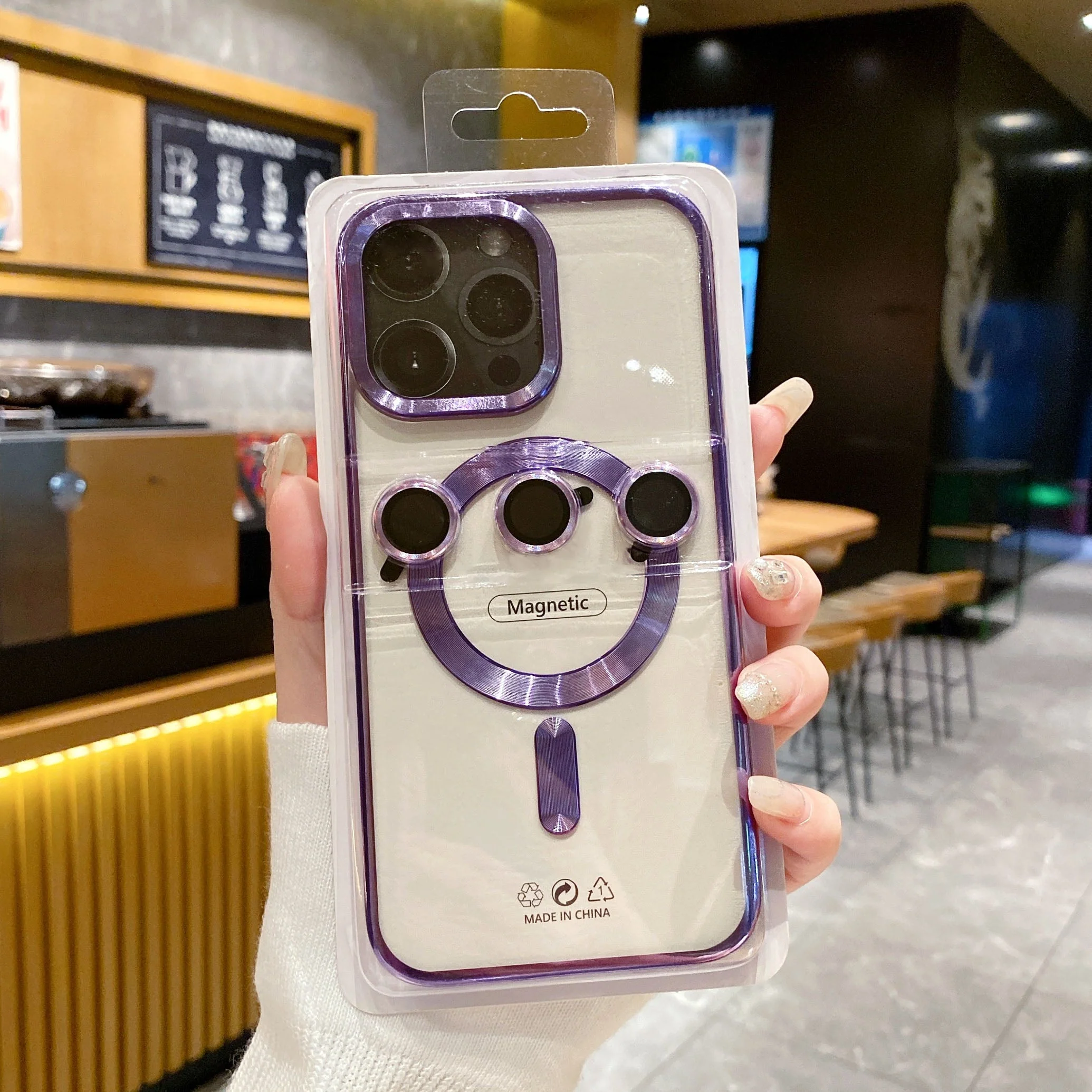 LuxuryKase LK102 Magnetic Mag-Safe Wireless Charging Transparent Case With Lens Film for iPhone - Image 12