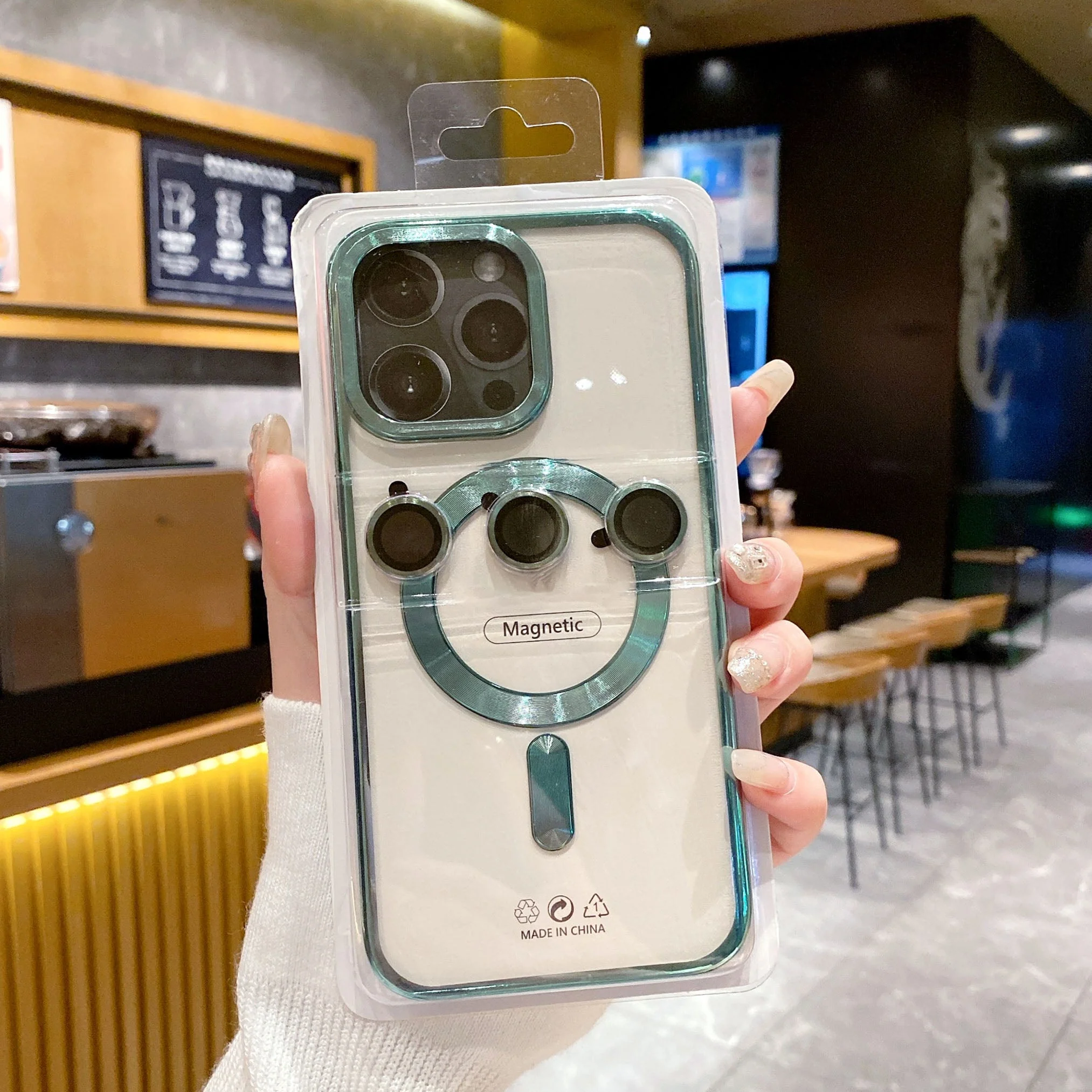 LuxuryKase LK102 Magnetic Mag-Safe Wireless Charging Transparent Case With Lens Film for iPhone - Image 15