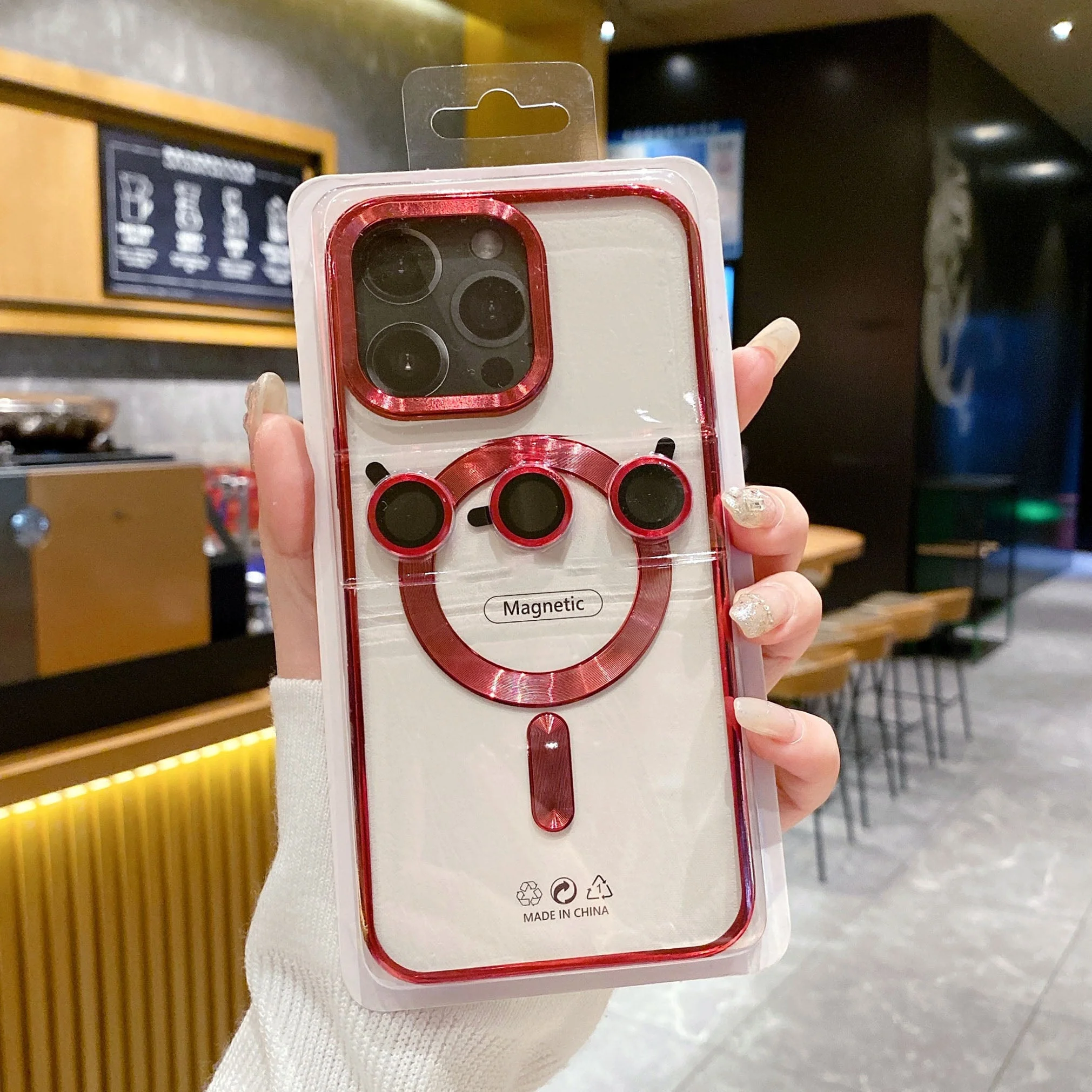 LuxuryKase LK102 Magnetic Mag-Safe Wireless Charging Transparent Case With Lens Film for iPhone - Image 18