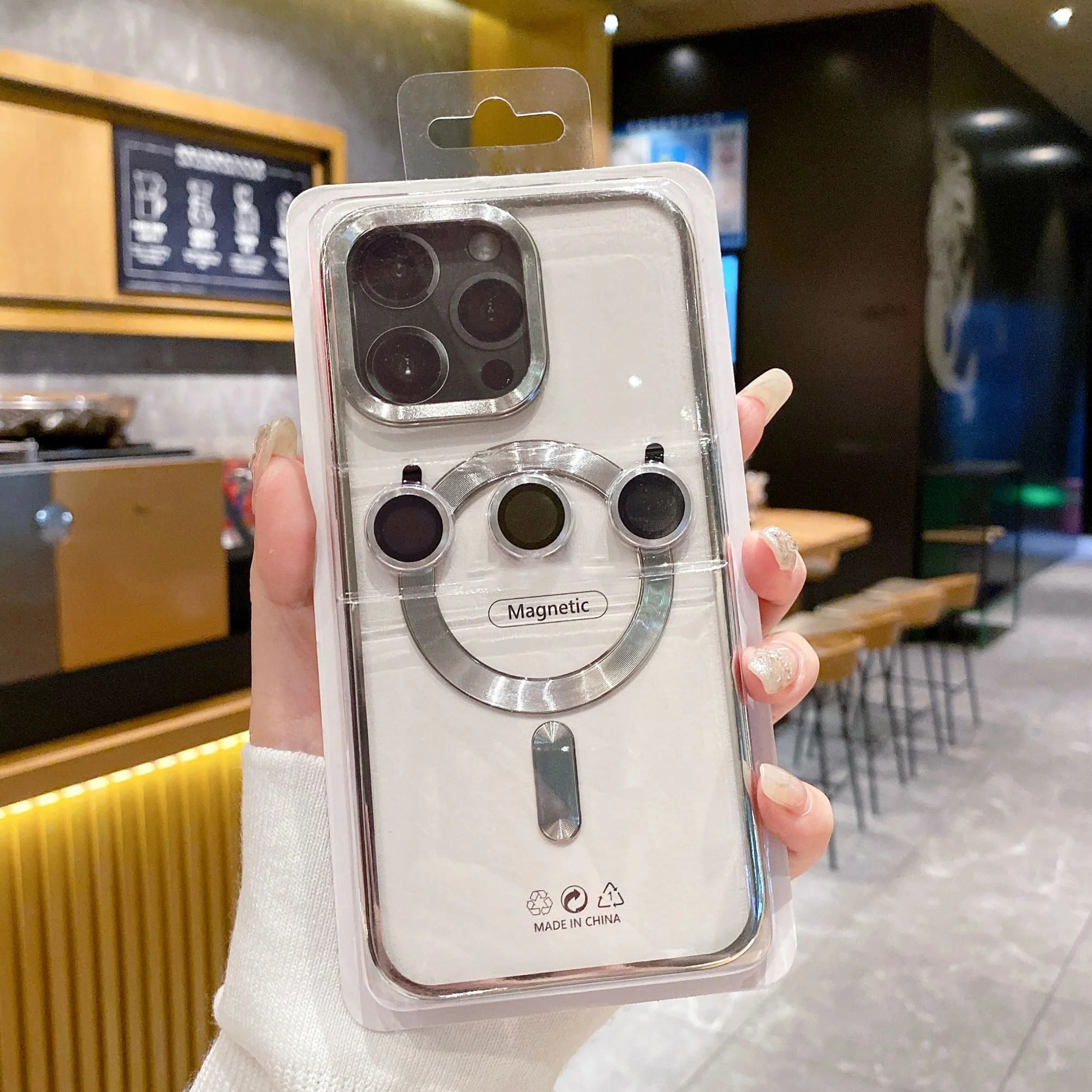 LuxuryKase LK102 Magnetic Mag-Safe Wireless Charging Transparent Case With Lens Film for iPhone - Image 21