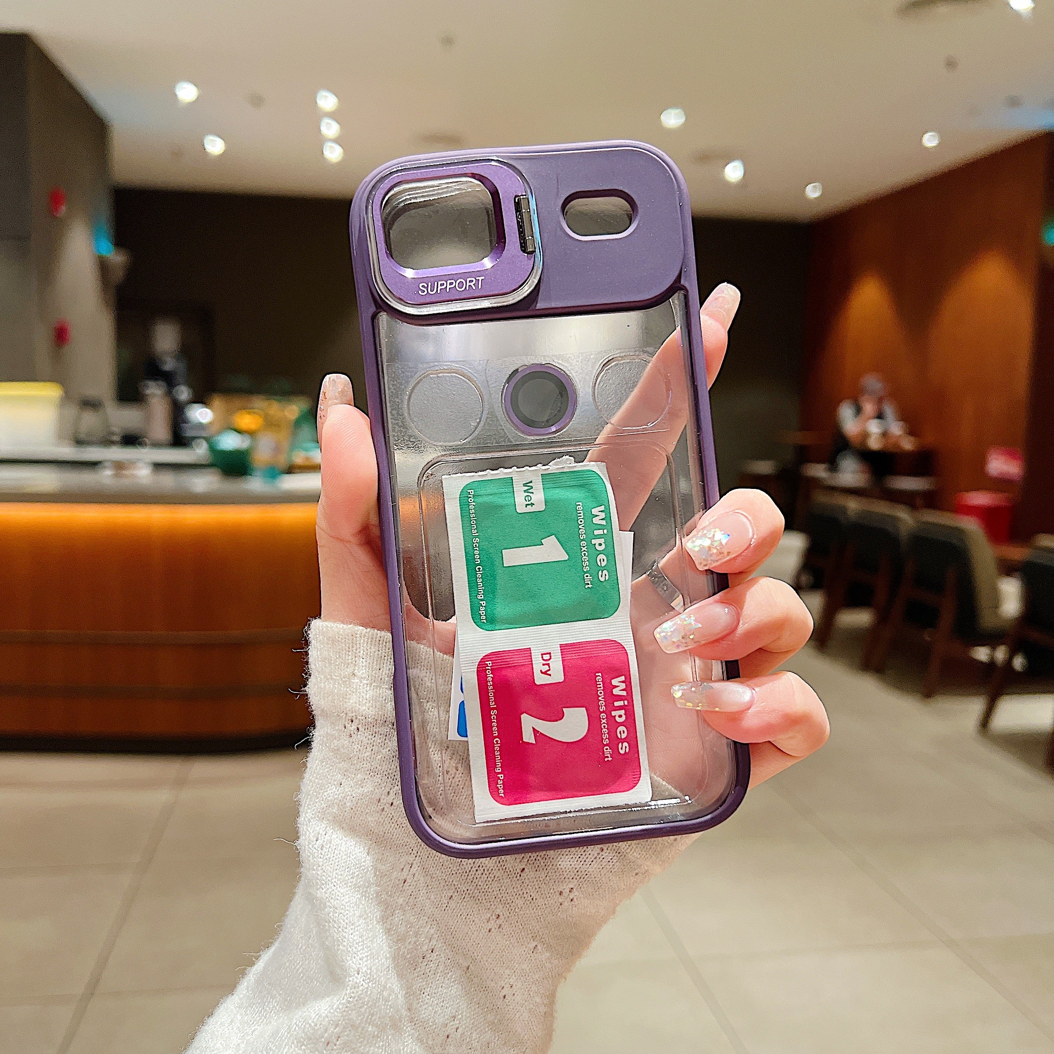 LuxuryKase Clear Case | Metal Lens Protector & 180° Rotating Bracket | Shockproof Transparent Hard Back Cover with Soft TPU Frame For iPhone & Samsung - Image 32