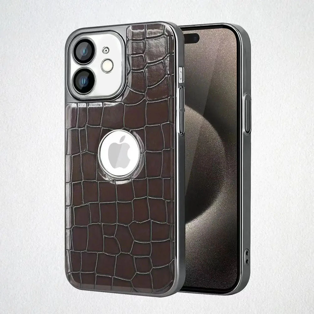 LuxuryKase LK104 Crocodile Grain Leather Camera Lens Protective Case for iPhone - Image 5
