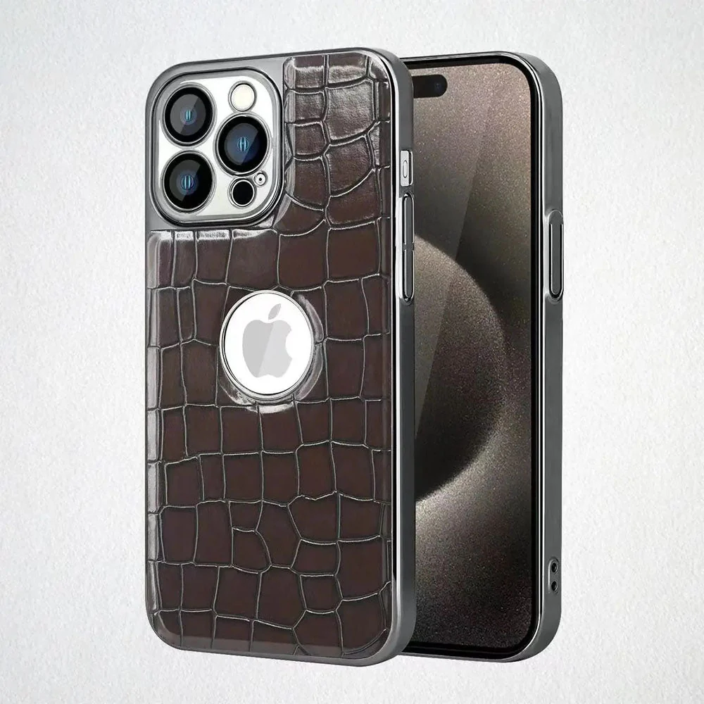 LuxuryKase LK104 Crocodile Grain Leather Camera Lens Protective Case for iPhone - Image 6