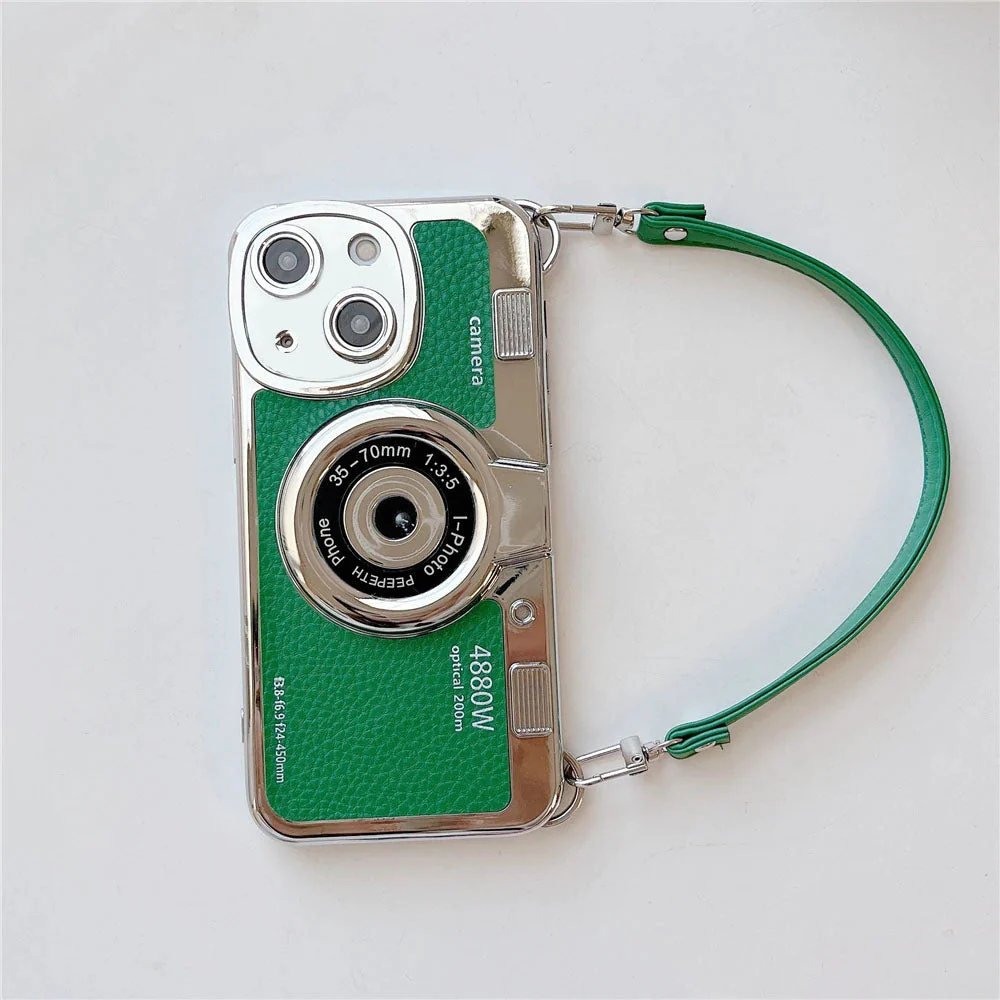 LuxuryKase LK106 3D Japan Korean Leather Pattern Protective Case With Hand Strap Case Cover for iPhone Series - Image 10