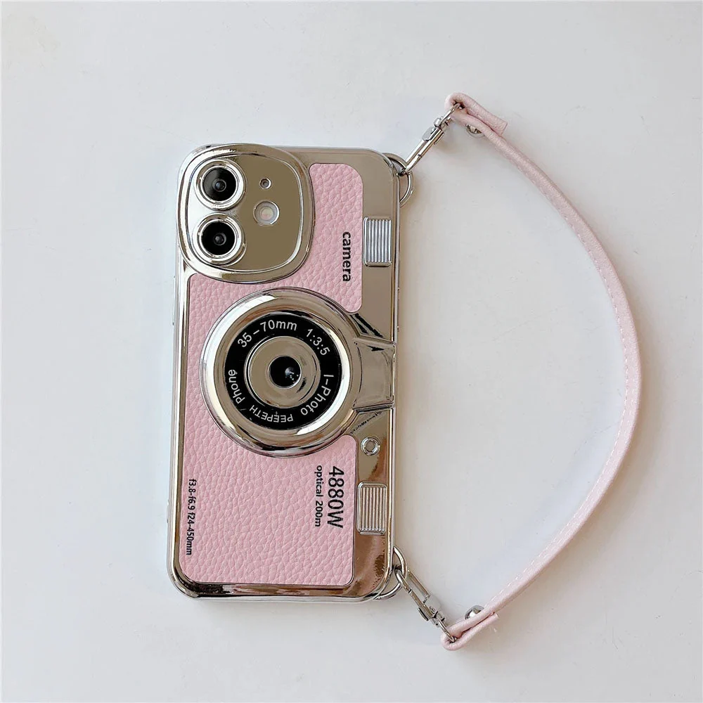 LuxuryKase LK106 3D Japan Korean Leather Pattern Protective Case With Hand Strap Case Cover for iPhone Series - Image 11