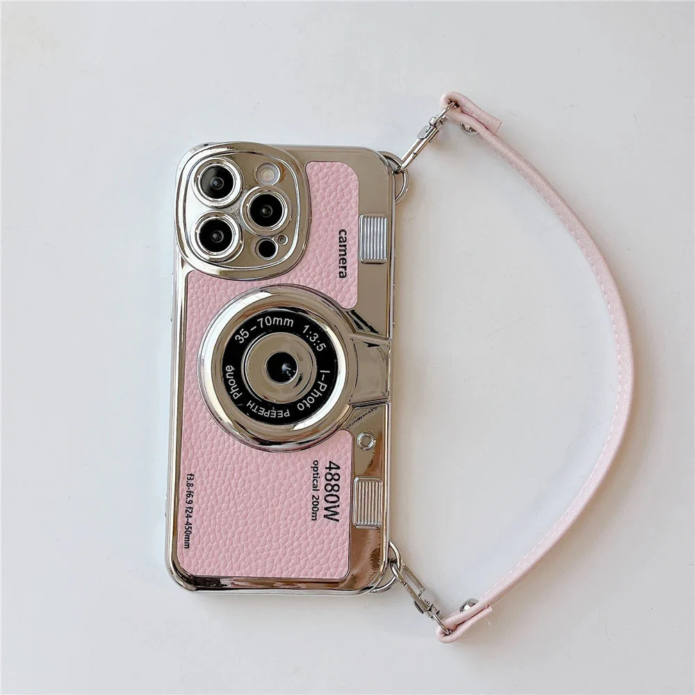 LuxuryKase LK106 3D Japan Korean Leather Pattern Protective Case With Hand Strap Case Cover for iPhone Series - Image 12