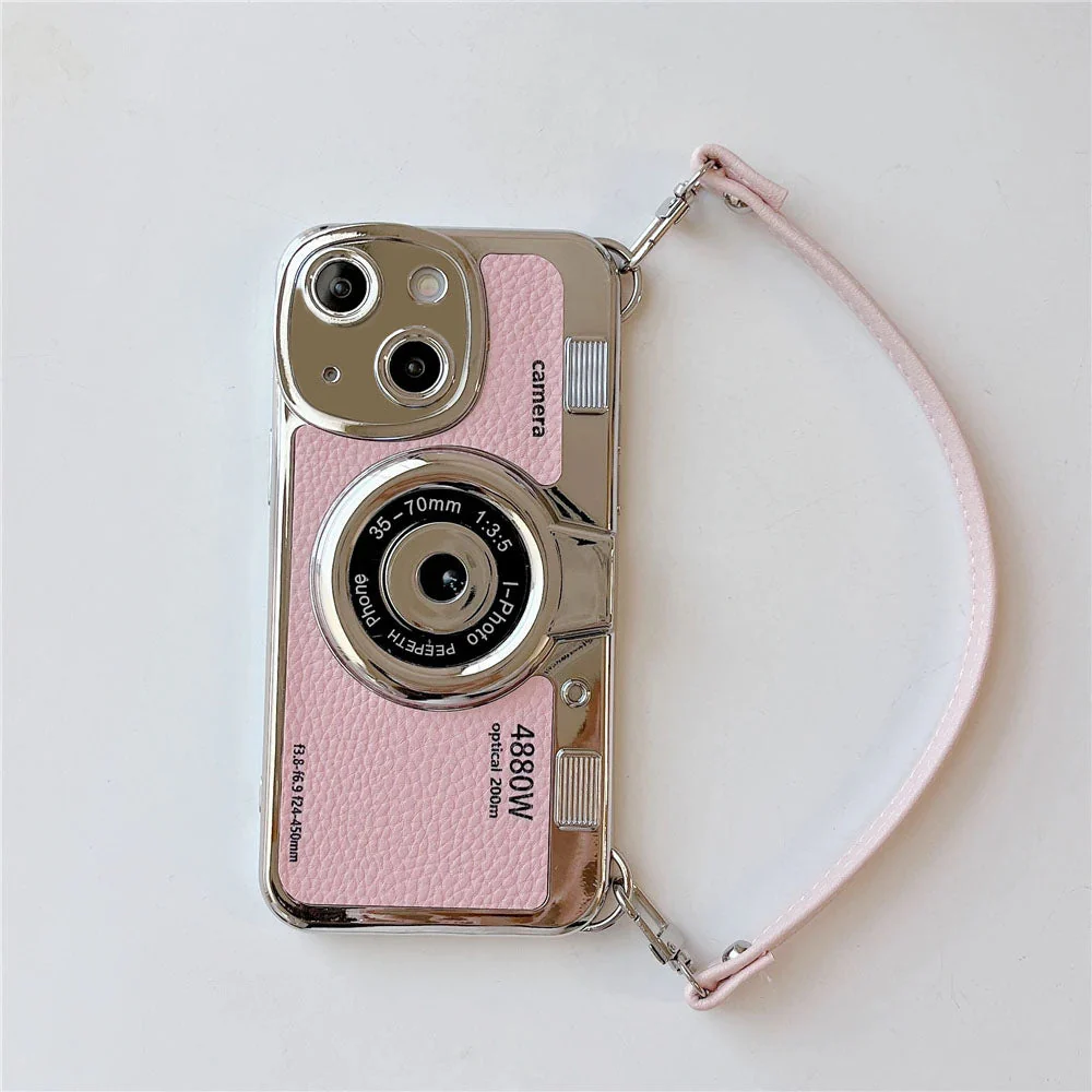 LuxuryKase LK106 3D Japan Korean Leather Pattern Protective Case With Hand Strap Case Cover for iPhone Series - Image 13