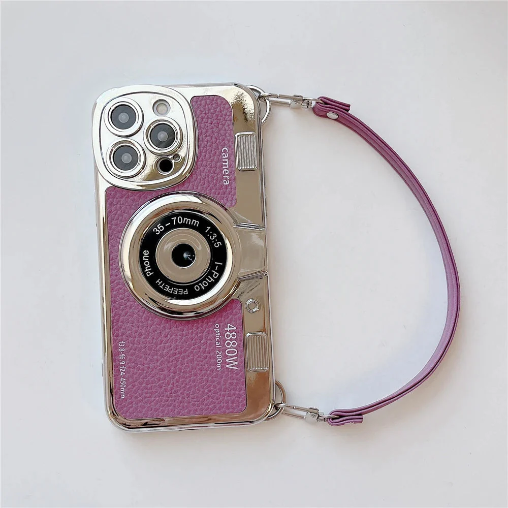 LuxuryKase LK106 3D Japan Korean Leather Pattern Protective Case With Hand Strap Case Cover for iPhone Series - Image 15