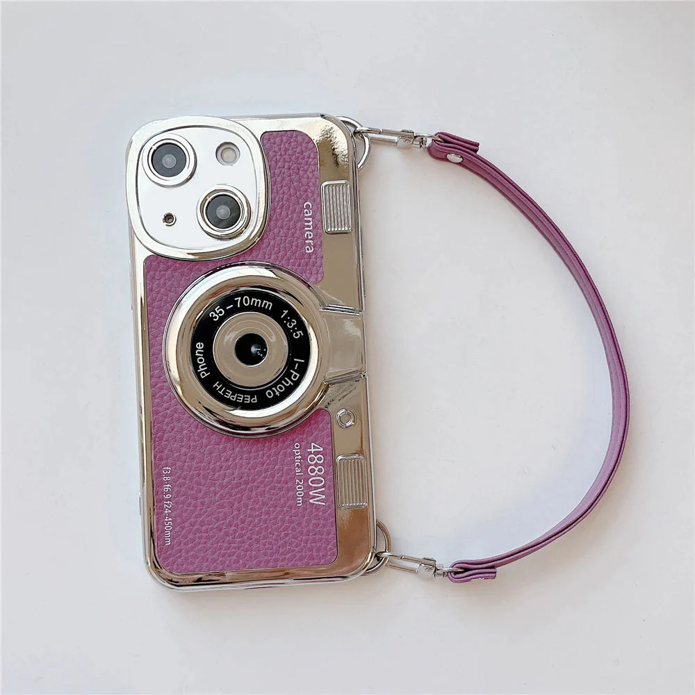 LuxuryKase LK106 3D Japan Korean Leather Pattern Protective Case With Hand Strap Case Cover for iPhone Series - Image 16