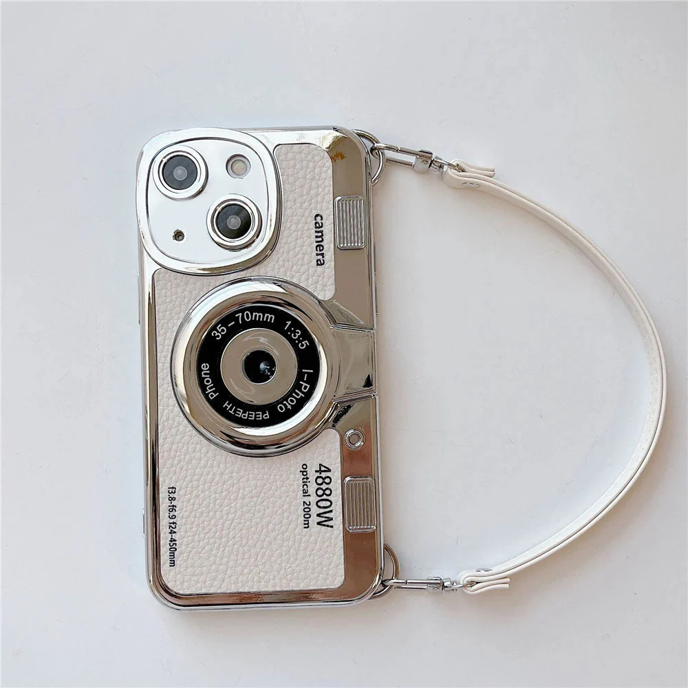 LuxuryKase LK106 3D Japan Korean Leather Pattern Protective Case With Hand Strap Case Cover for iPhone Series - Image 22