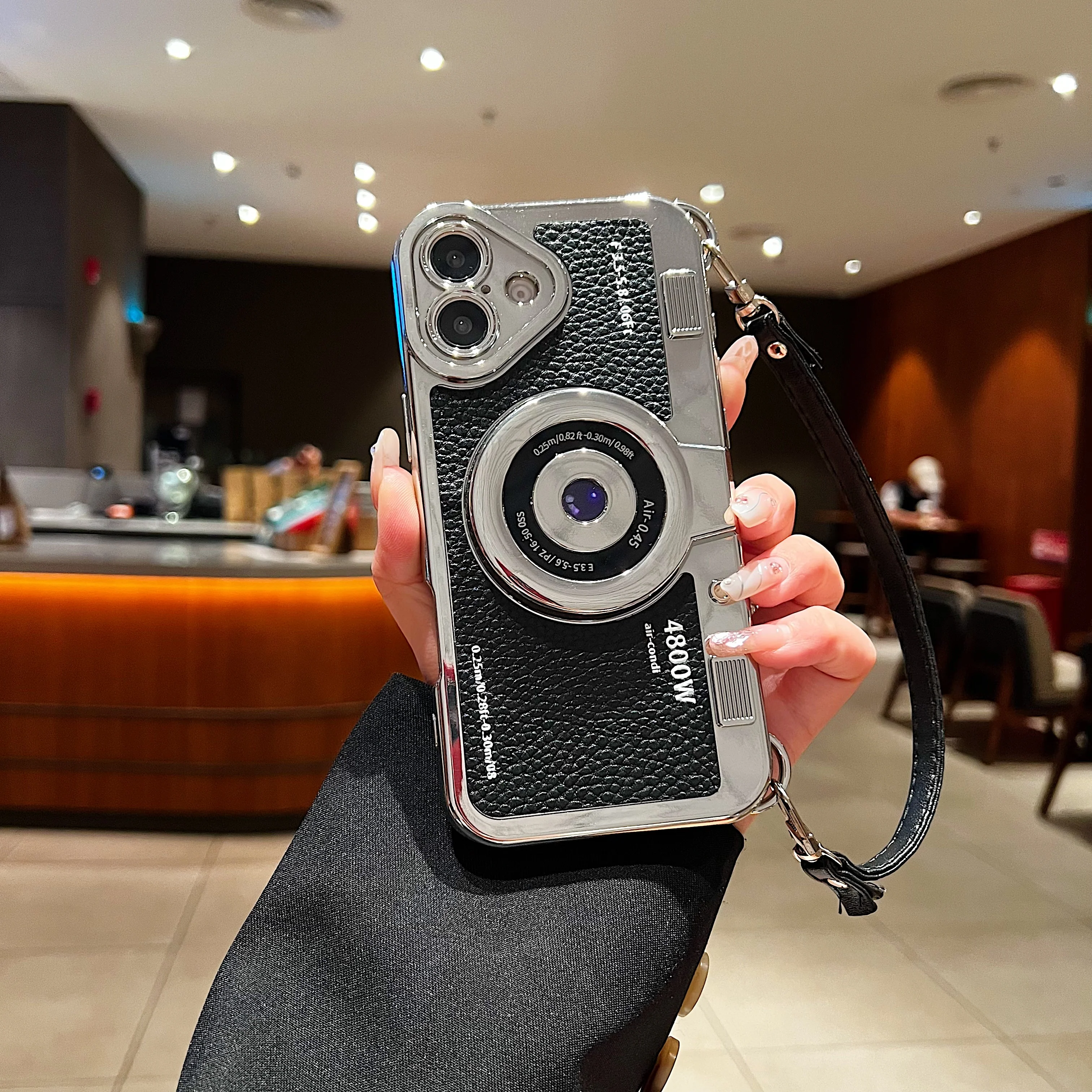 LuxuryKase LK106 3D Japan Korean Leather Pattern Protective Case With Hand Strap Case Cover for iPhone Series - Image 23