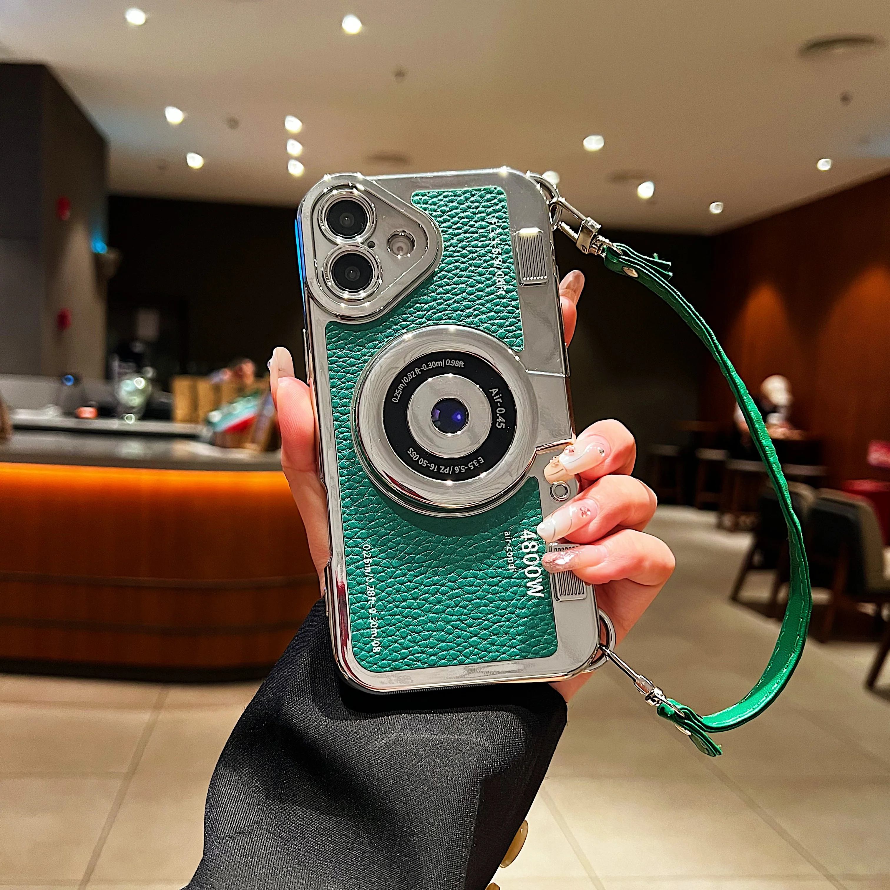 LuxuryKase LK106 3D Japan Korean Leather Pattern Protective Case With Hand Strap Case Cover for iPhone Series - Image 25