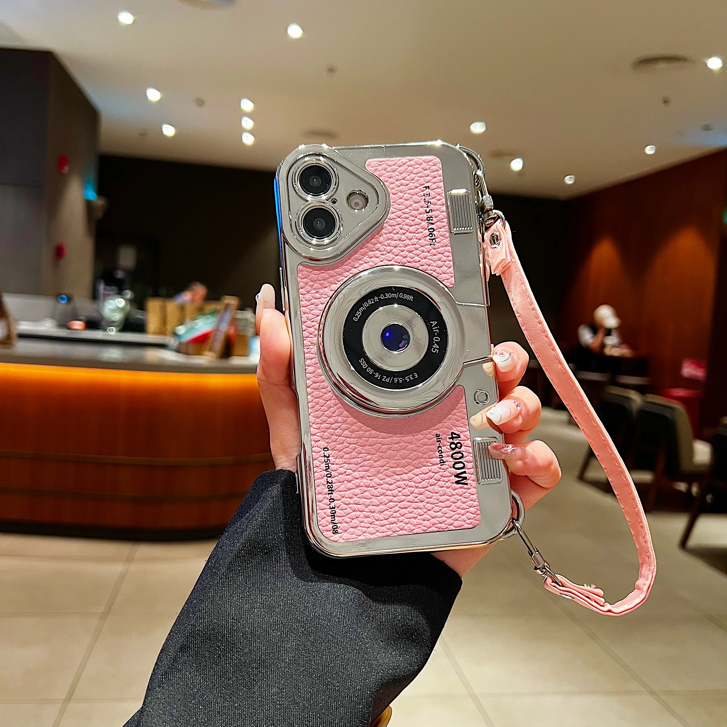 LuxuryKase LK106 3D Japan Korean Leather Pattern Protective Case With Hand Strap Case Cover for iPhone Series - Image 26