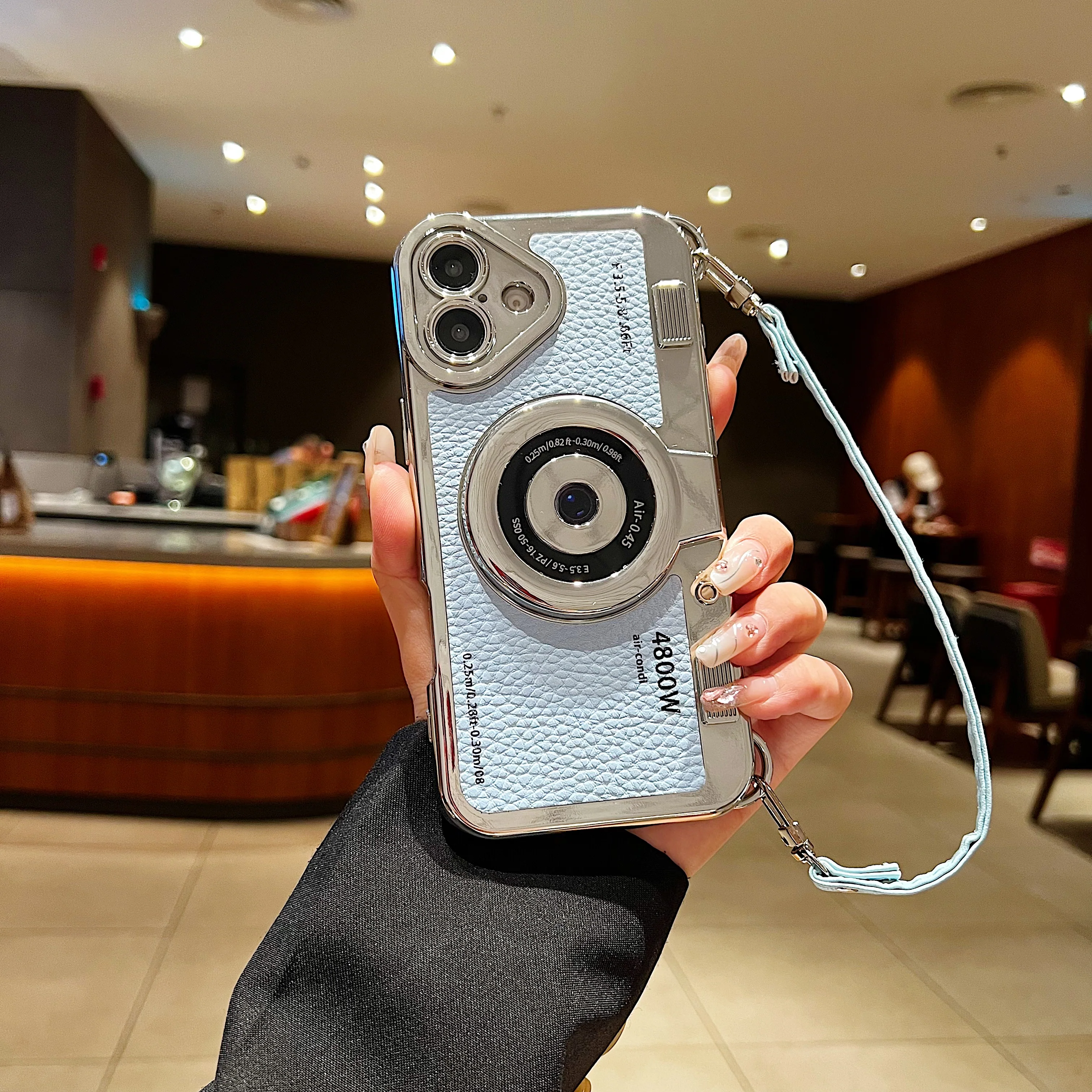 LuxuryKase LK106 3D Japan Korean Leather Pattern Protective Case With Hand Strap Case Cover for iPhone Series - Image 28