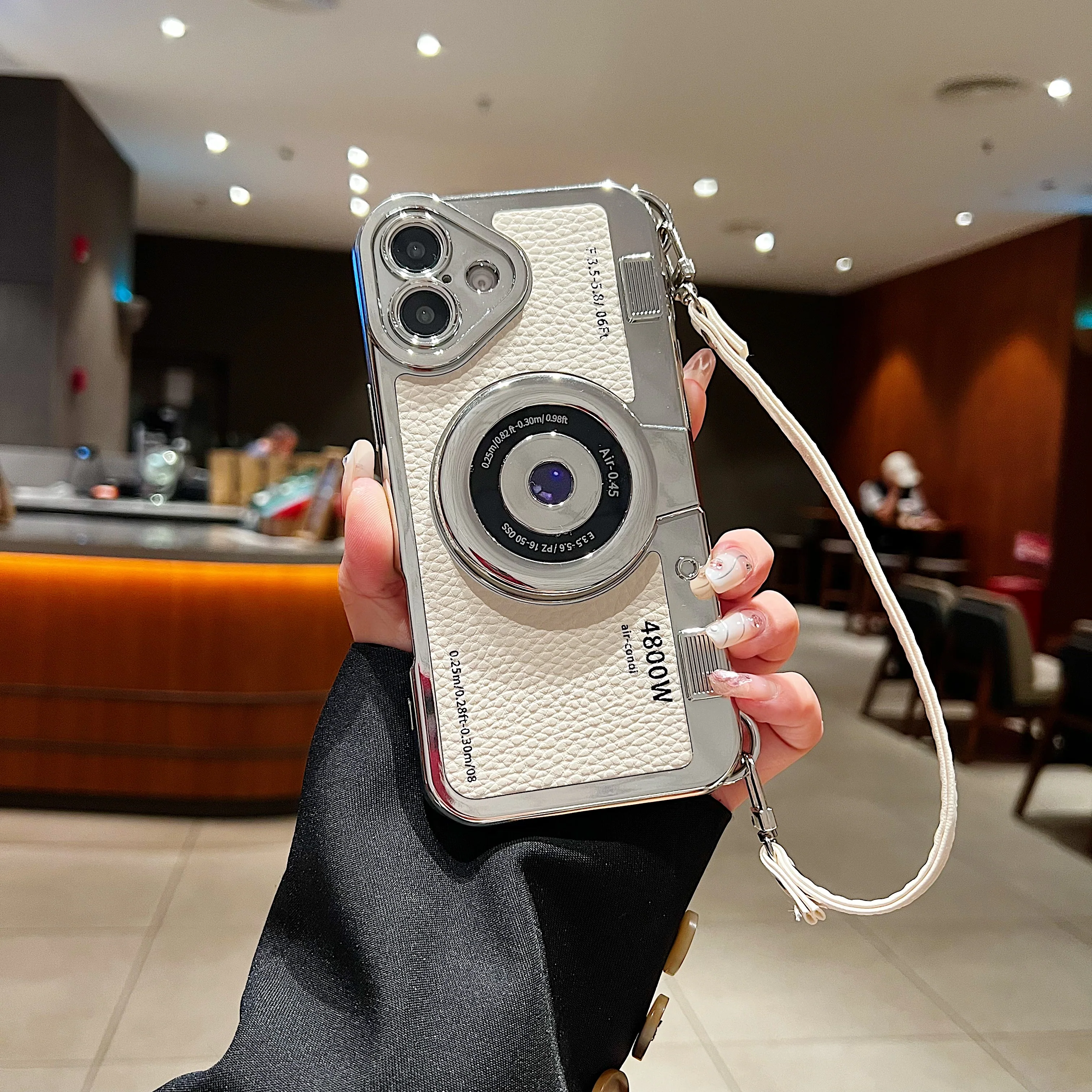 LuxuryKase LK106 3D Japan Korean Leather Pattern Protective Case With Hand Strap Case Cover for iPhone Series - Image 29
