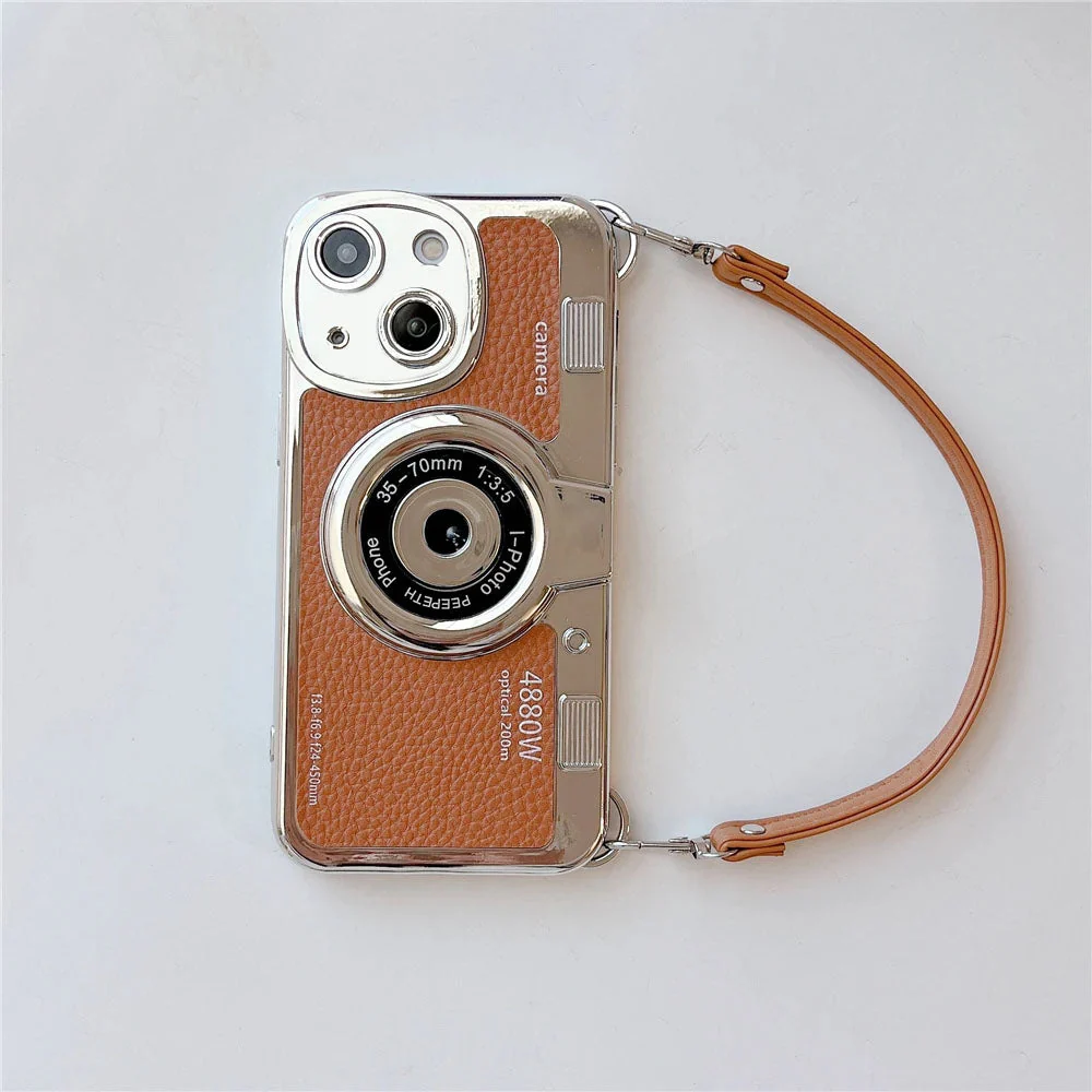LuxuryKase LK106 3D Japan Korean Leather Pattern Protective Case With Hand Strap Case Cover for iPhone Series - Image 7
