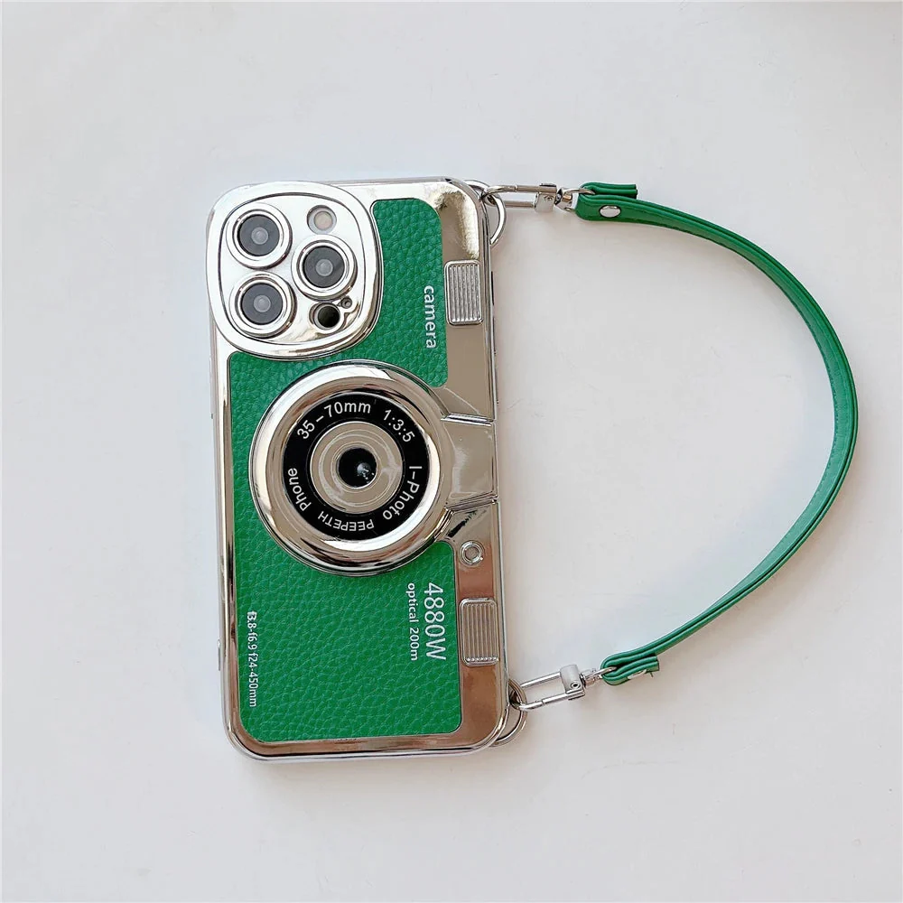 LuxuryKase LK106 3D Japan Korean Leather Pattern Protective Case With Hand Strap Case Cover for iPhone Series - Image 9
