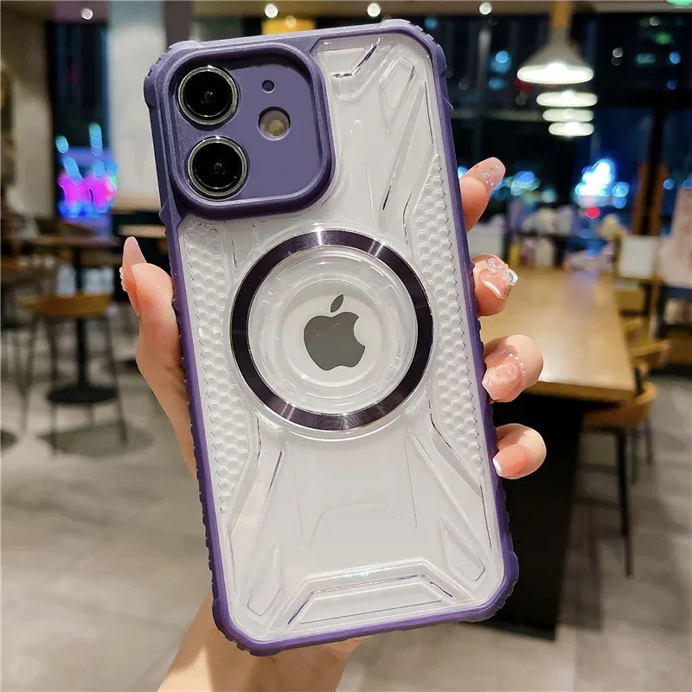LuxuryKase LK108 Soft Silicone Frame PC Transparent Backplane Wireless Charging Mag-Safe Case Cover For iPhone - Image 11