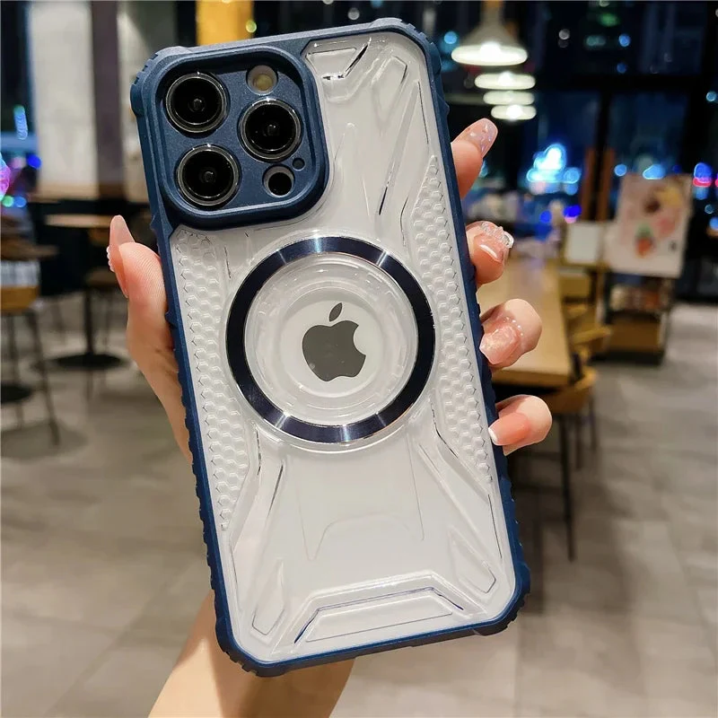 LuxuryKase LK108 Soft Silicone Frame PC Transparent Backplane Wireless Charging Mag-Safe Case Cover For iPhone - Image 6