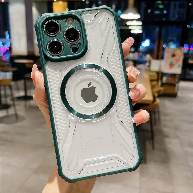 LuxuryKase LK108 Soft Silicone Frame PC Transparent Backplane Wireless Charging Mag-Safe Case Cover For iPhone - Image 9